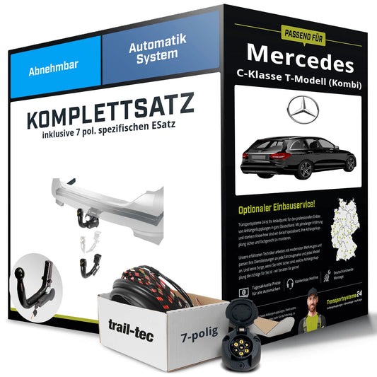 Mercedes C-Class Estate S205 detachable tow bar + 7-pin electrical kit (2014–2018)