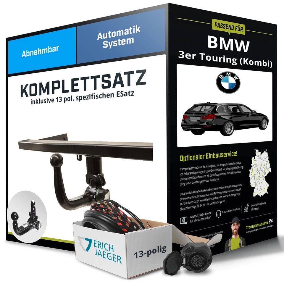 BMW 3er Touring E91 Anhängerkupplung abnehmbar + 13-pol E-Satz (2005–2012)