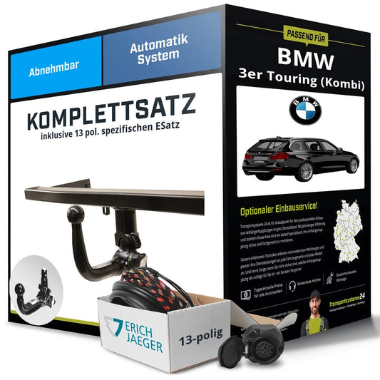 BMW 3 Series Touring E91 detachable tow bar + 13-pin electrical kit (2005–2012)