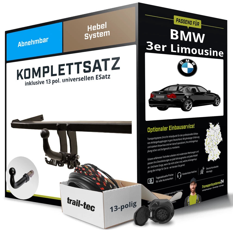 BMW 3er Limousine E90 Anhängerkupplung abnehmbar + 13-pol E-Satz (2005–2012)