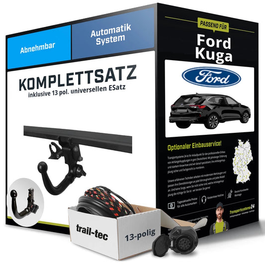 Ford Kuga III detachable tow bar + 13-pin electrical kit (from 07/2019)