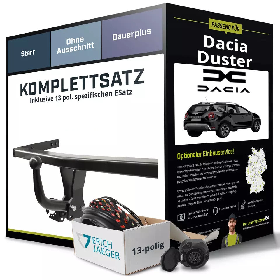 Dacia Duster II Typ HM Starre Anhängerkupplung + 13pol E-Satz (ab 2017) – Komplettset