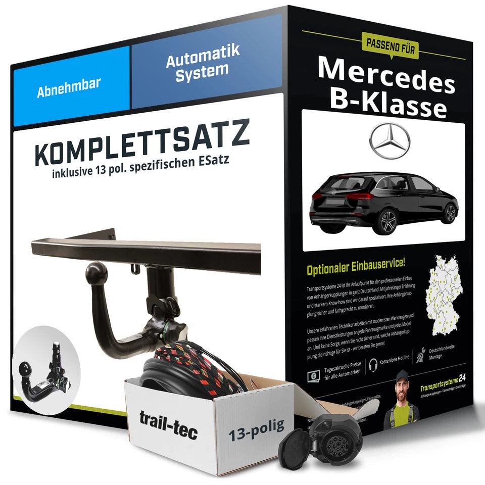 Mercedes B-Class W247 detachable tow bar + 13-pin electrical kit (from 2019) – complete set