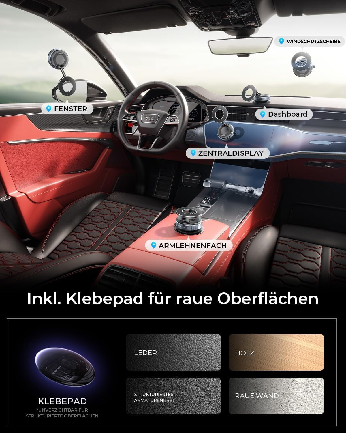 Magnetische Handyhalterung Auto – Vakuum Saugnapf 2025 für Armaturenbrett & Windschutzscheibe