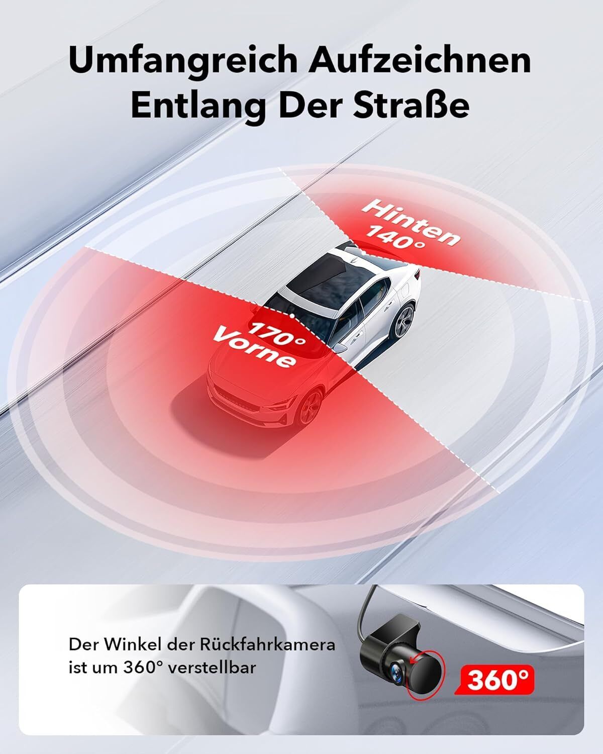 REDTIGER 4K Dashcam Dual – mit GPS, WLAN, App & 32GB SD-Karte