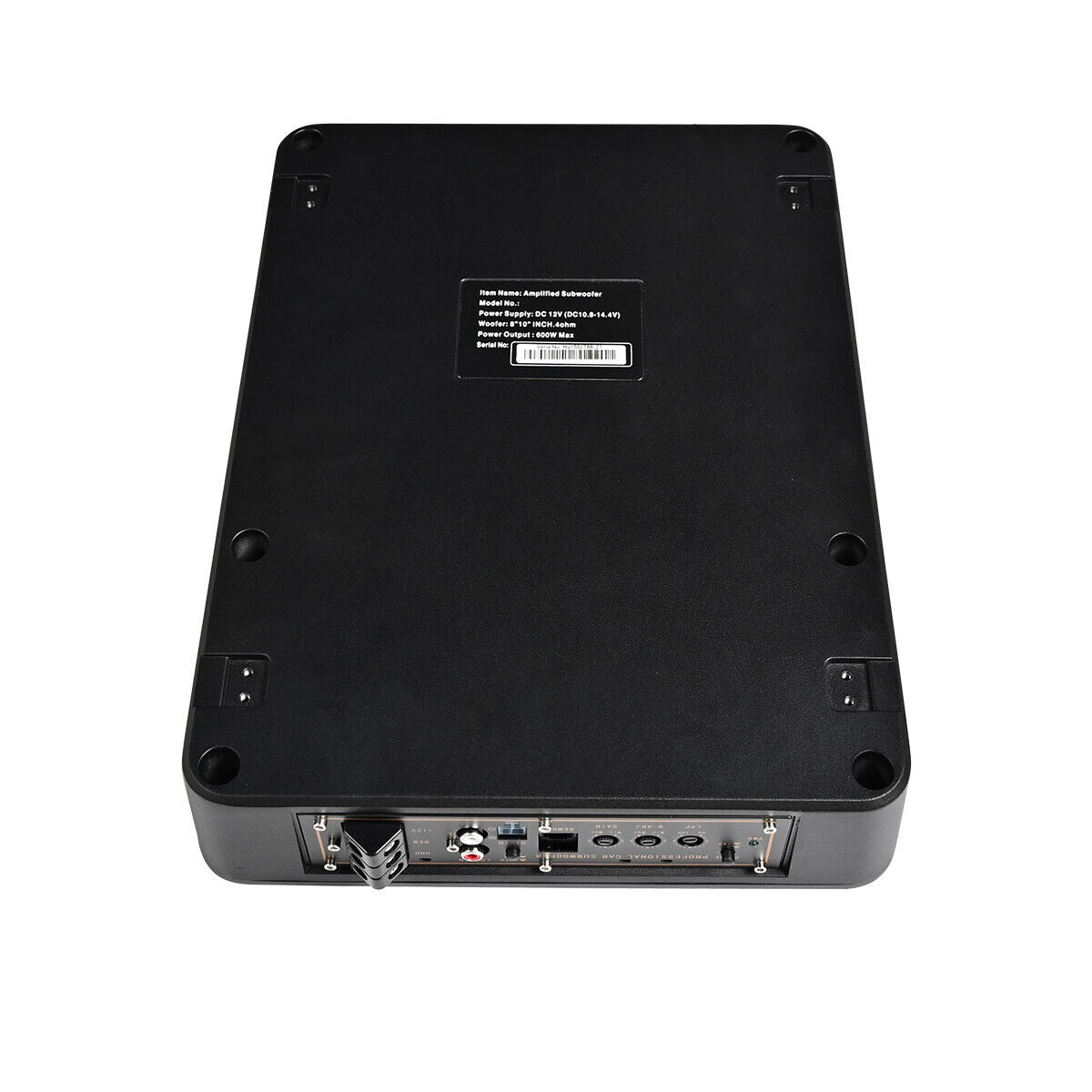10" Untersitz Aktiv-Subwoofer + Kabelset – 600W Max / 125W RMS Auto Bassbox