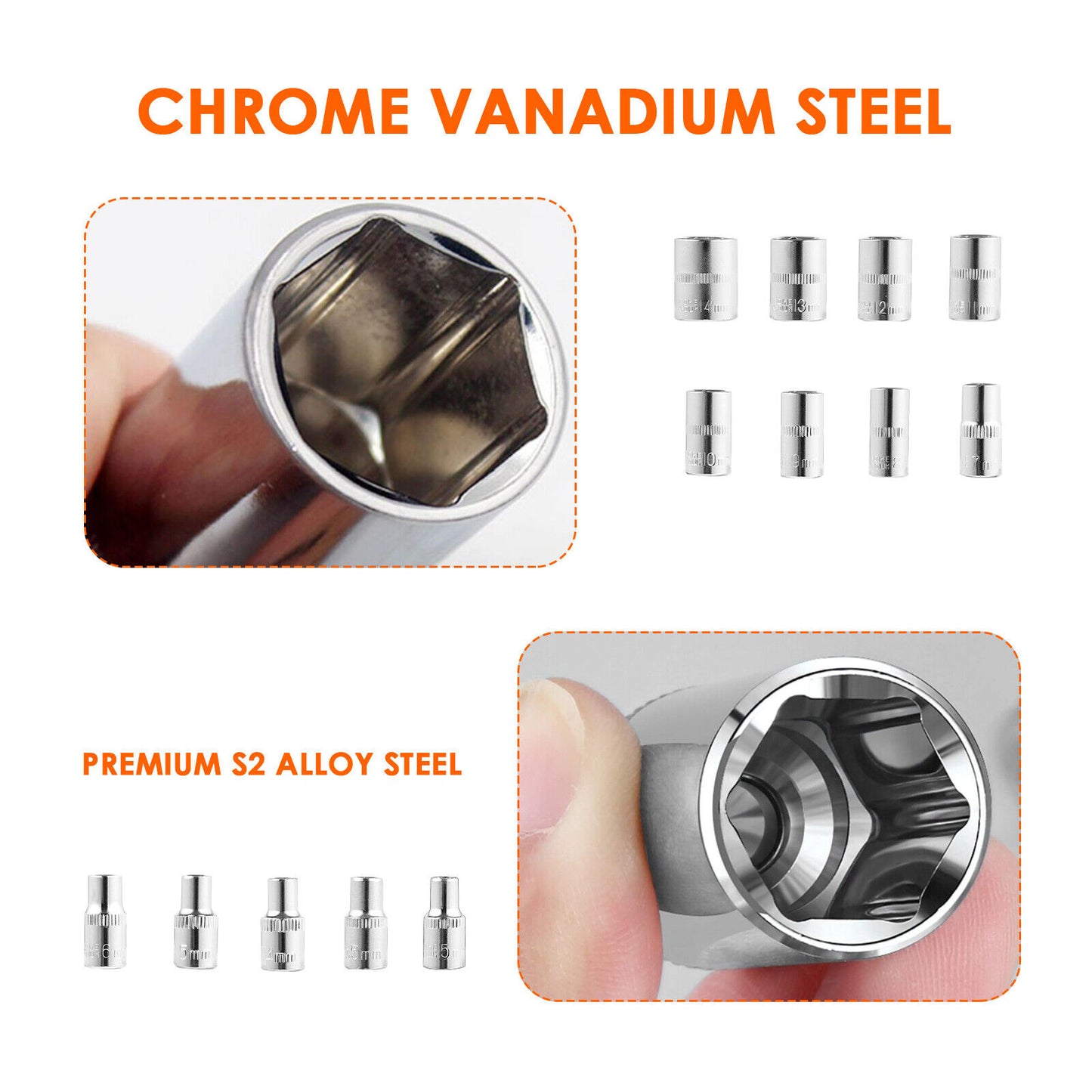 Steckschlüssel Satz 172-tlg – Knarrenkasten Set 1/4", 3/8", 1/2" mit Koffer
