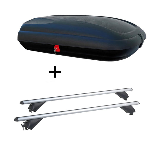 VW T-Roc 5-door from 2017 roof box 320L carbon look + aluminum roof rack RB003