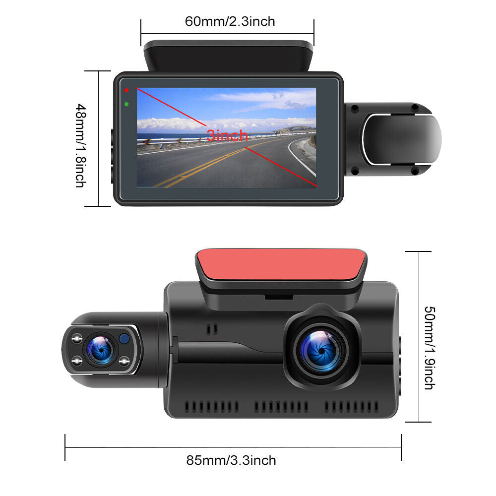 Autokamera Dual Lens mit G-Sensor & Nachtsicht – 1080P HD Dashcam für KFZ