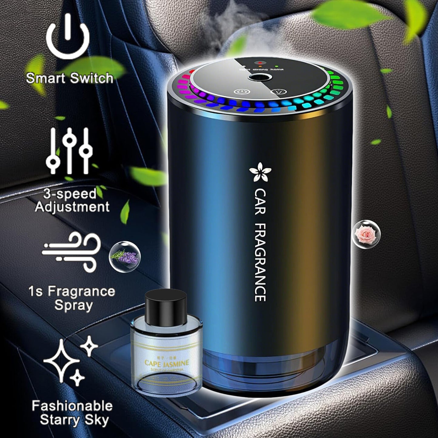 Auto Lufterfrischer mit Duftöl – Ultraschall Aroma Diffusor mit LED & USB