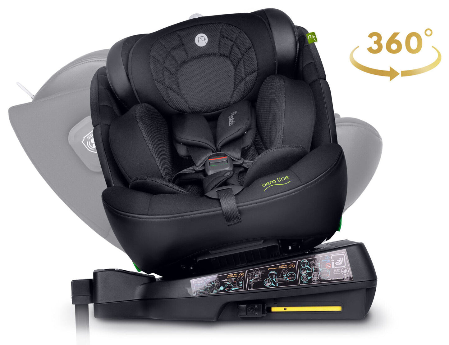 NUKIDO 360° rotating car seat with ISOFIX & footrest – Group 0–II