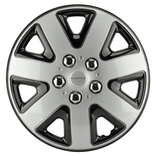 GOODYEAR wheel cover Flexo 16" silver-black – 4x car hubcaps set