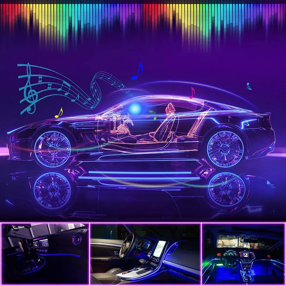 Auto LED Ambientebeleuchtung 6M – RGB Lichtleiste mit App & Sound-Modus