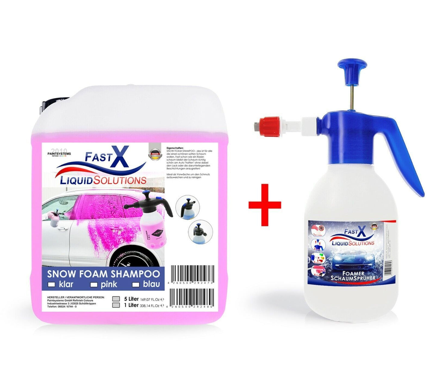 Auto Snow Foam Shampoo 5L – Fast-X Aktivschaum für Schaumpistole + Sprayer