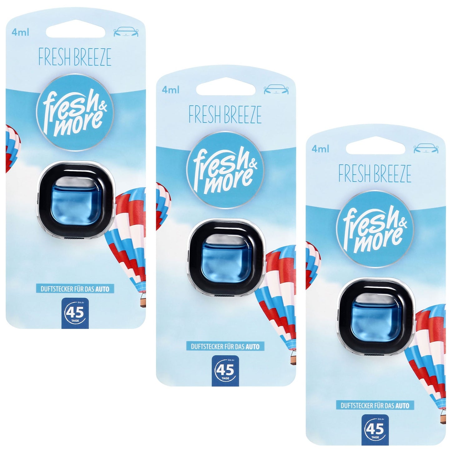 Fresh & More Auto-Lufterfrischer Clips – Duftaustwahl (3er Pack) 4ml