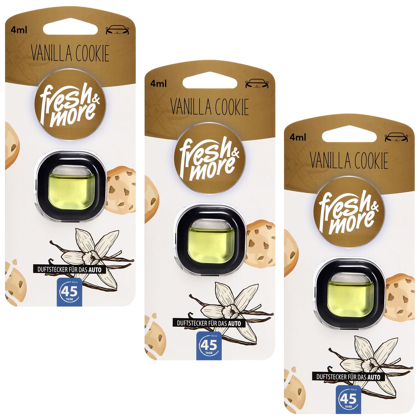 Fresh & More Auto-Lufterfrischer Clips – Duftaustwahl (3er Pack) 4ml
