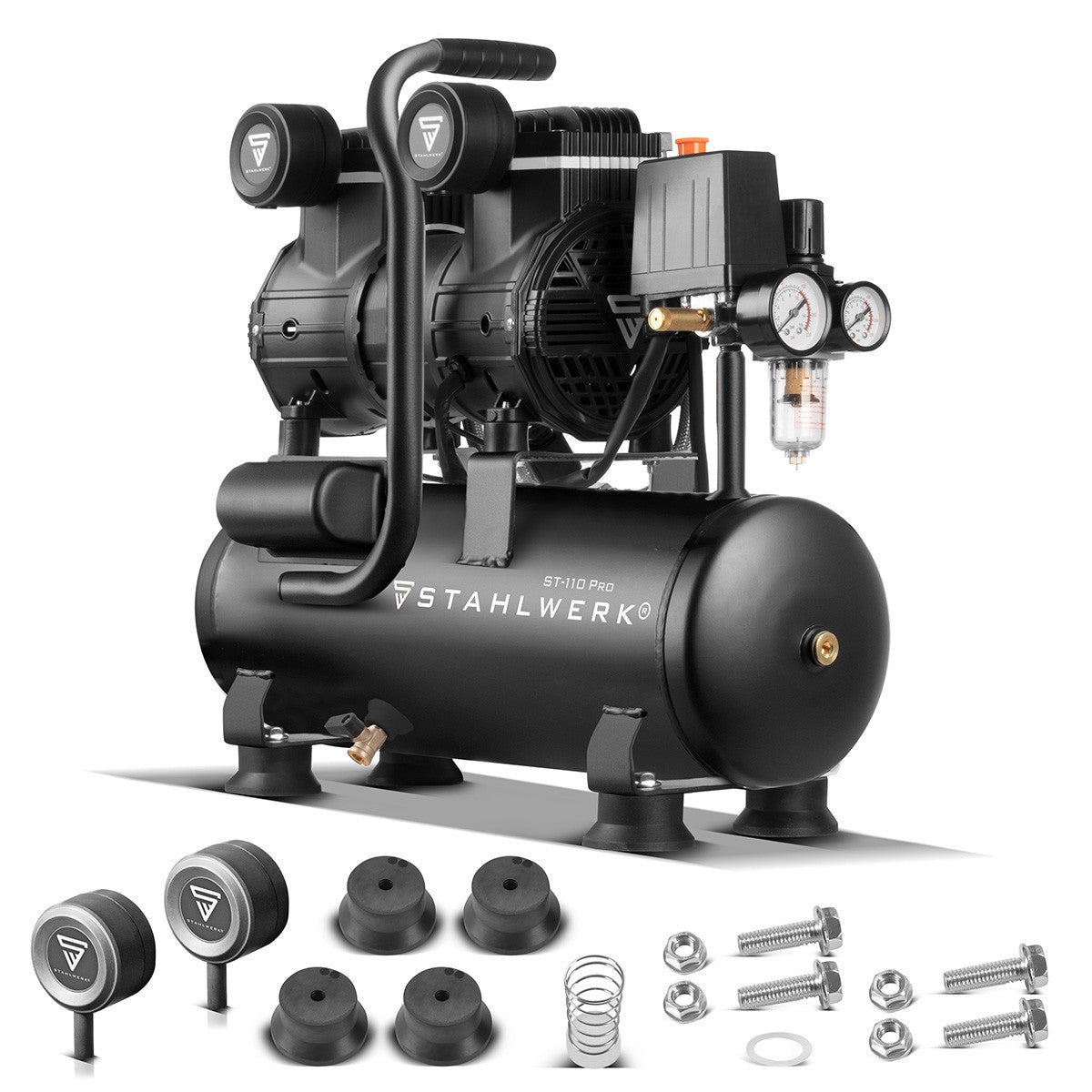 STAHLWERK Kompressor – 10 bar, 2,1 PS, 1,6 kW, 210 l/min Druckluftkompressor