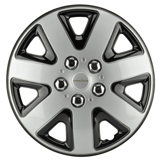 GOODYEAR wheel cover Flexo 13" silver-black – 4x car hubcaps set