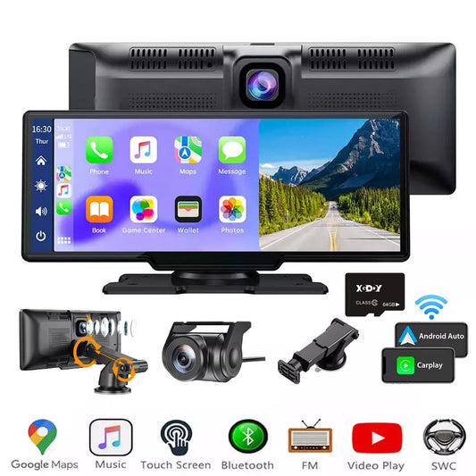 Dashcam 10.26" 4K Monitor – with CarPlay, rearview camera & touchscreen