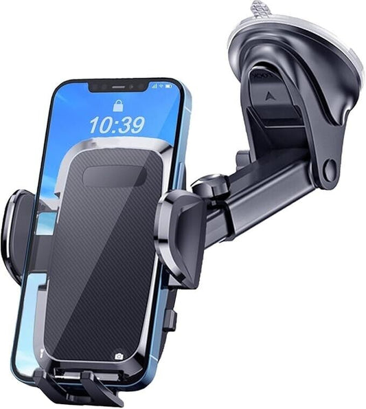 Car phone holder with suction cup – 360° holder for dashboard & windshield