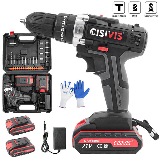 3-in-1 cordless screwdriver set – with 2 batteries, charger & impact drill function