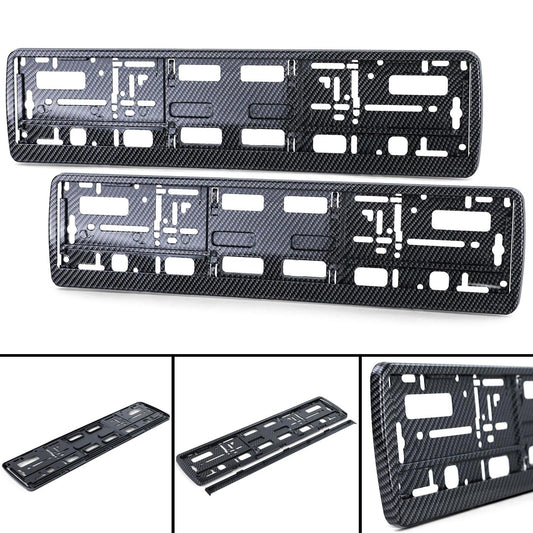 2x Premium license plate holder carbon look – robust license plate holder