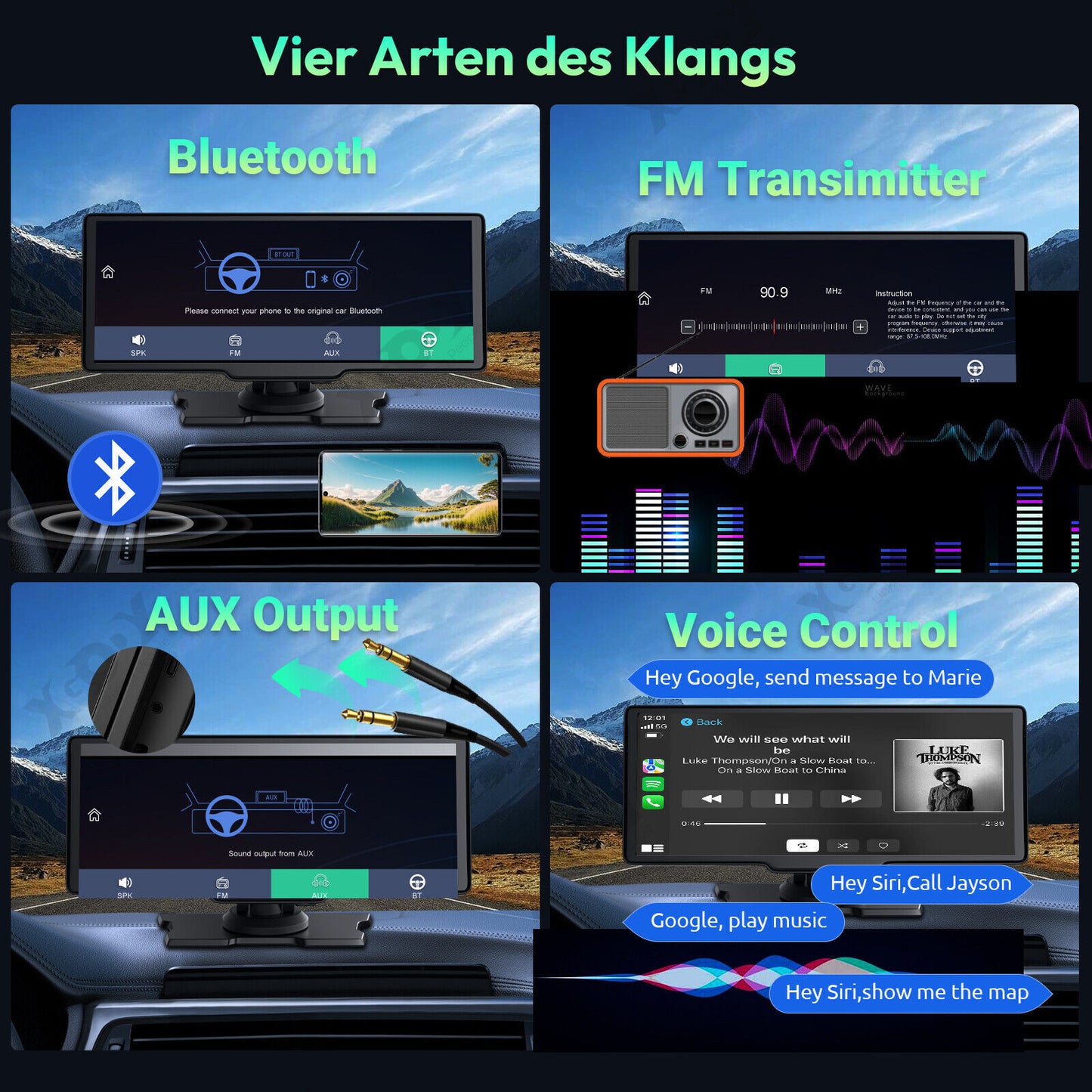 Dashcam 10,26" 4K Monitor – mit CarPlay, Rückfahrkamera & Touchscreen