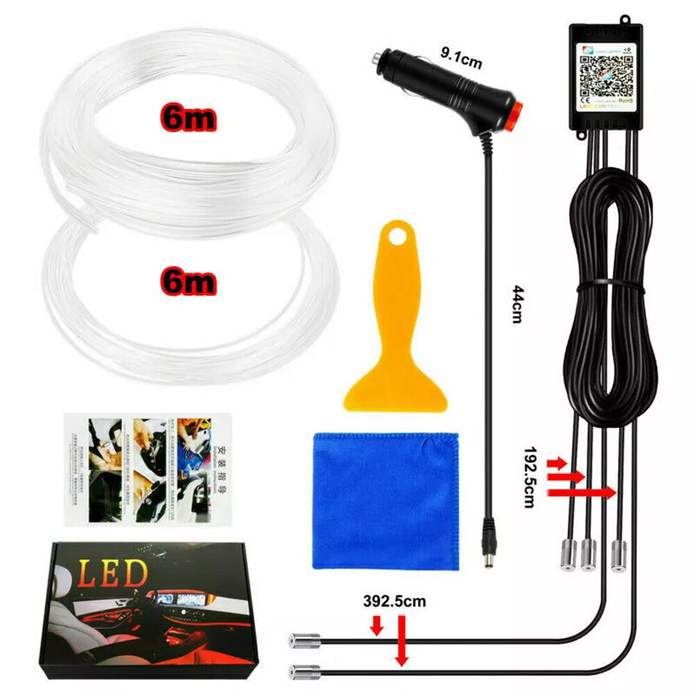 Auto LED Ambientebeleuchtung 6M – RGB Lichtleiste mit App & Sound-Modus