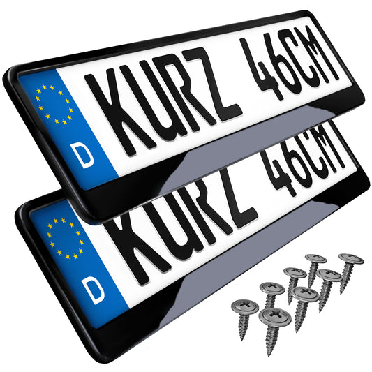 2x license plate holder short 46cm black high gloss – license plate holder 460mm