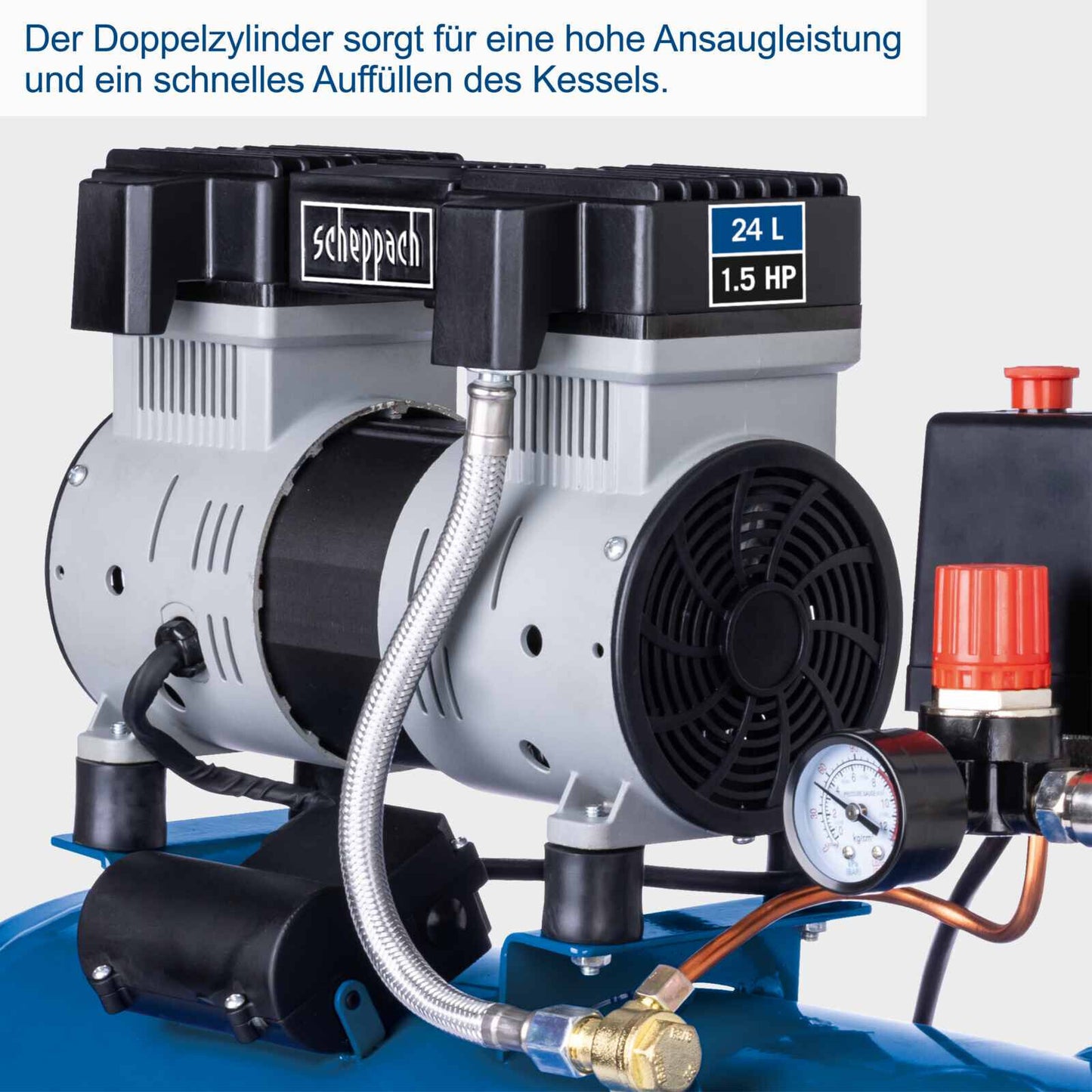 Scheppach Ultra Silent Kompressor HC26Si – 8bar, 24L, 1100W