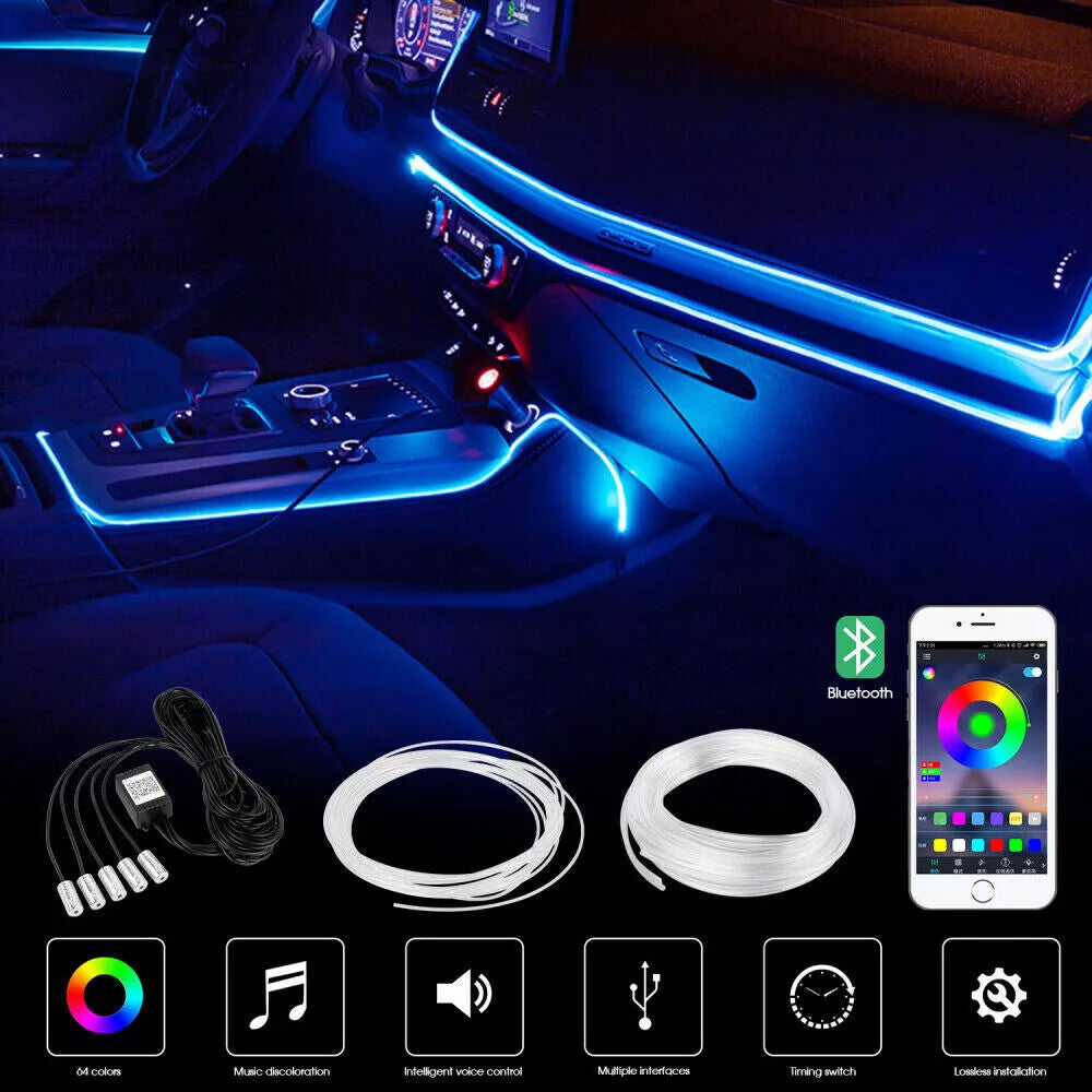 Auto LED Ambientebeleuchtung 6M – RGB Lichtleiste mit App & Sound-Modus