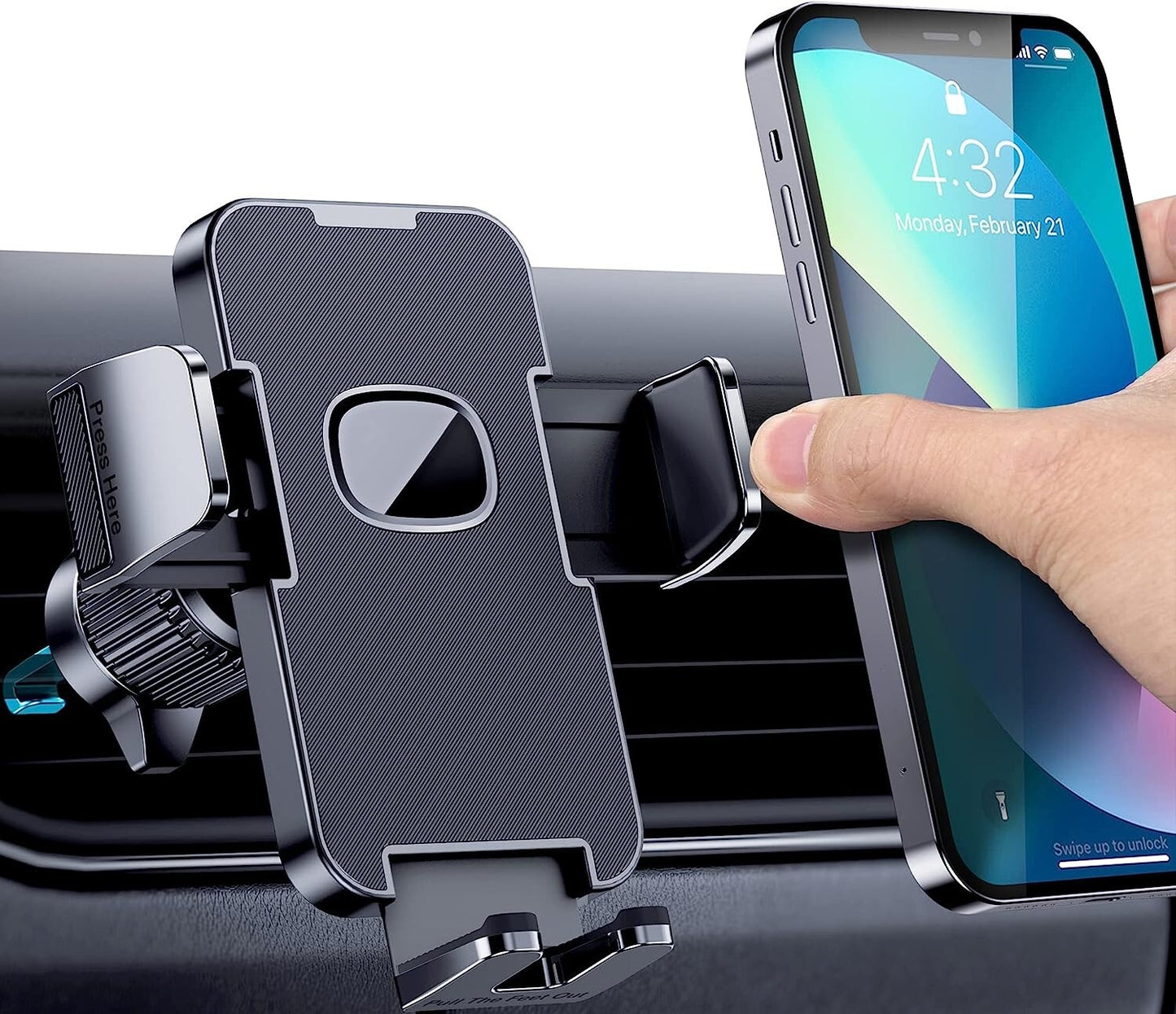 Universal Handyhalterung fürs Auto – Silikon, verstellbar, für alle Smartphones