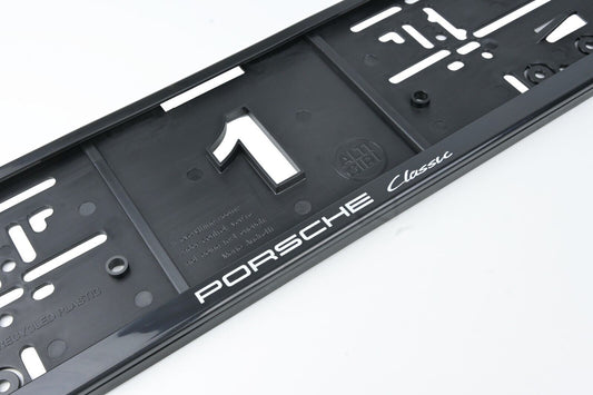 2 x Porsche Classic license plate holders - sporty design