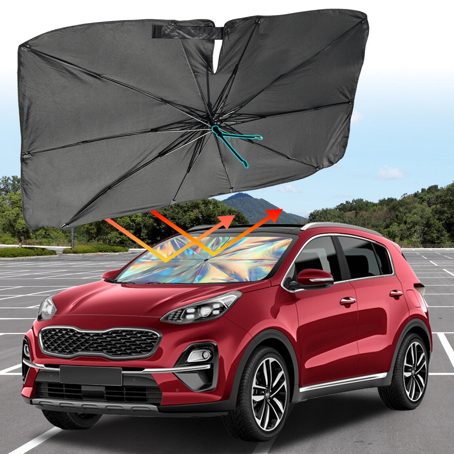 Auto Sonnenblende Frontscheibe 135x79 cm – Faltbar mit UV Schutz
