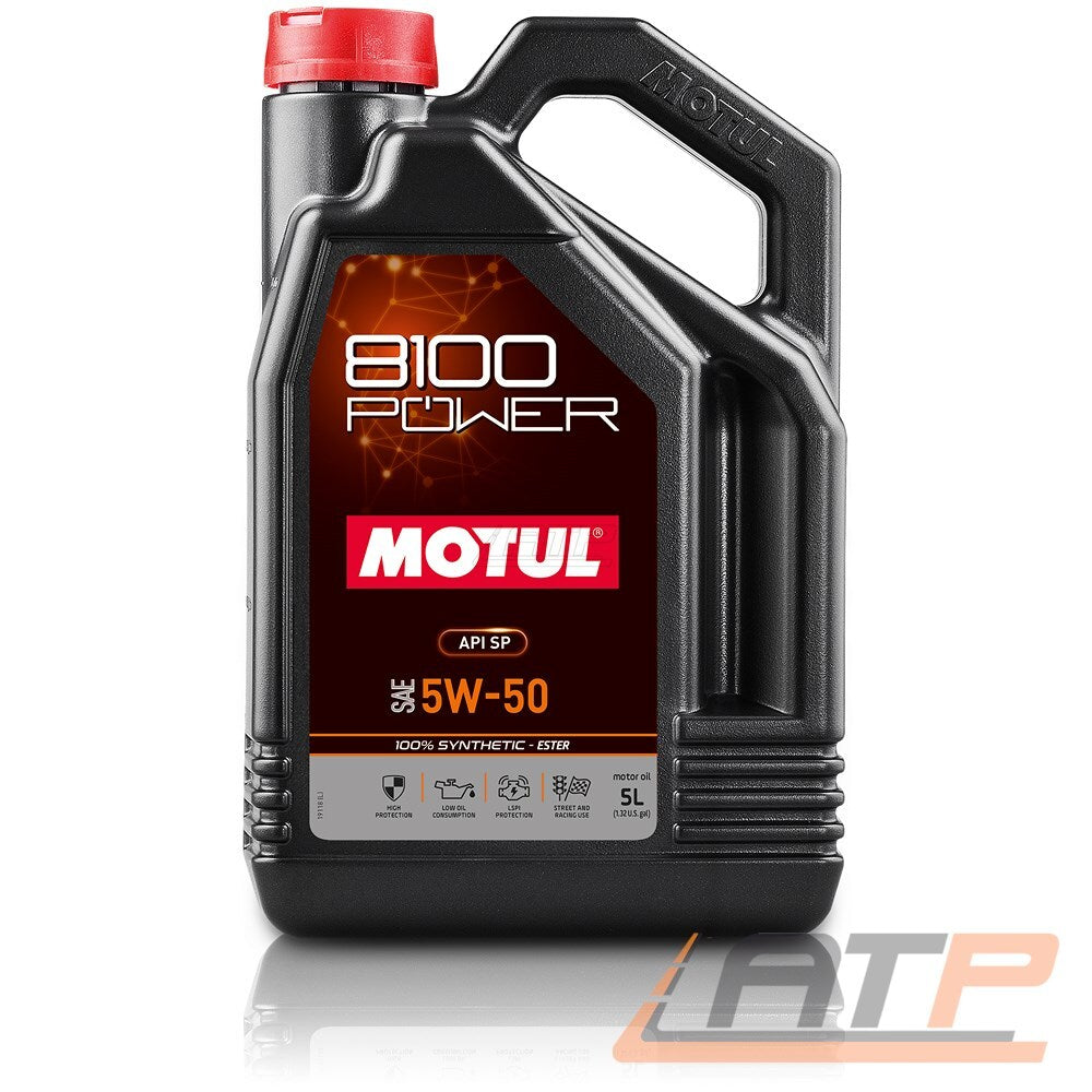 MOTUL 8100 Power 5W-50 Engine Oil – 5L Fully synthetic for petrol and diesel engines