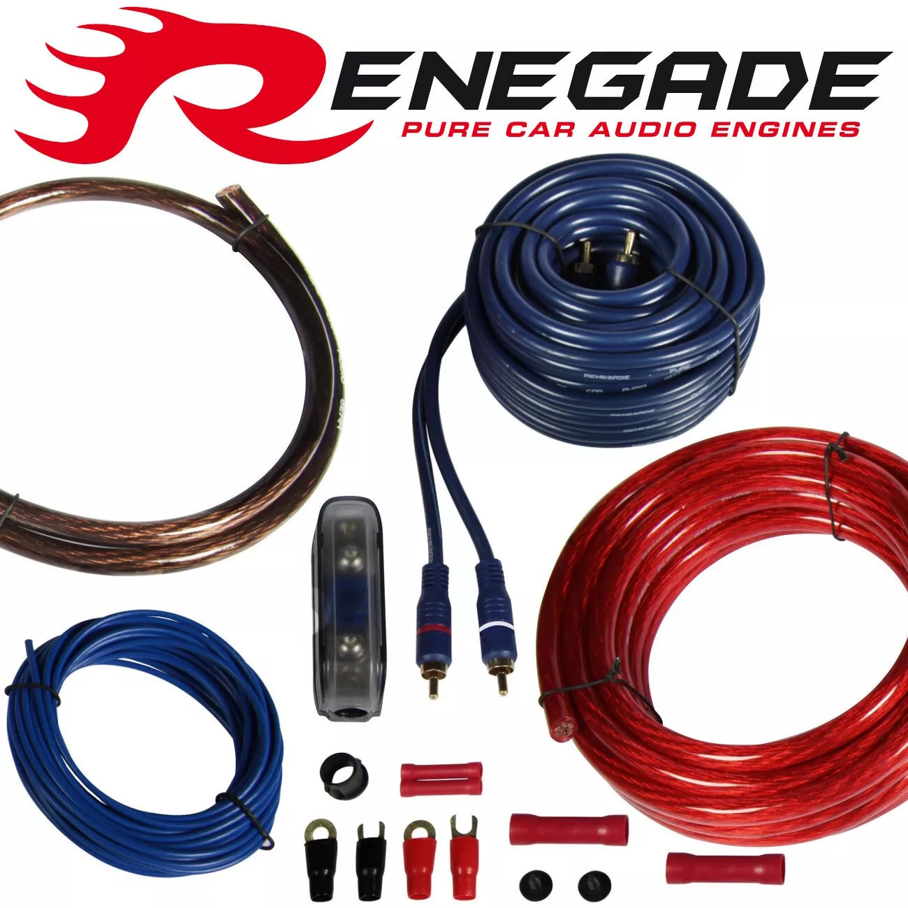 Renegade RX20Kit 20mm² – Auto Stromkabel Set mit Sicherung & Cinchkabel für Endstufe