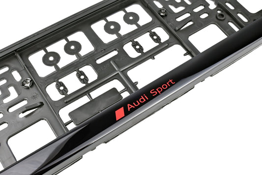 2x Audi Sport license plate holder – black with doming