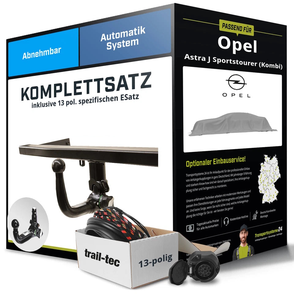 Opel Astra J SportsTourer (Kombi) 2010–2016 abnehmbare Anhängerkupplung + 13-pol E-Satz