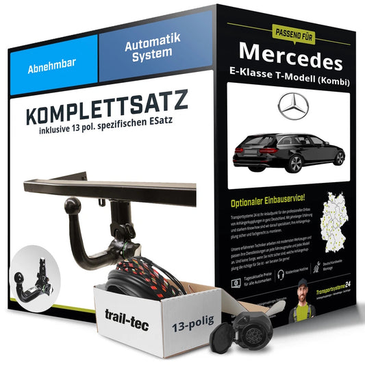 Mercedes E-Klasse T-Modell S213 Komplettsatz Anhängerkupplung – abnehmbar inkl. 13-pol+eSatz (07/2016–10/2023)