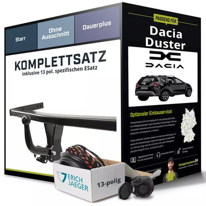Dacia Duster II Typ HM Starre Anhängerkupplung + 13pol E-Satz (ab 2017) – Komplettset