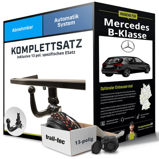 Mercedes B-Klasse W247 Abnehmbare Anhängerkupplung + 13pol E-Satz (ab 2019) – Komplettset