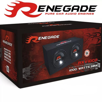 Renegade RXV-1002 Dual-Subwoofer 2x25cm – 1000W Auto Bassbox