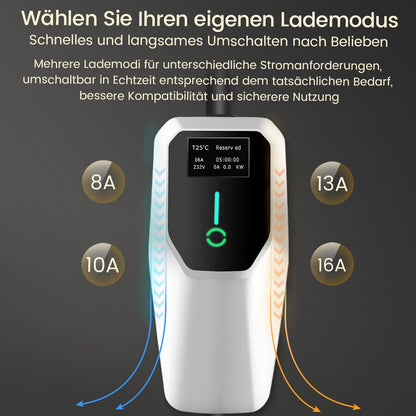 EV Charger Type 2 – 11kW Charging Cable 10A/16A, 3-Phase, Wallbox, 4m