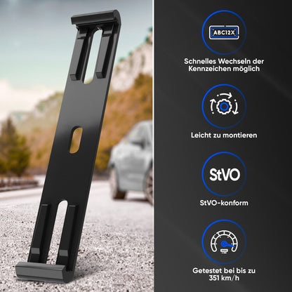 KLETTMAX® 3D Kennzeichenhalter – Speziell für 3D Kennzeichen, Rahmenlos, Ohne Bohren
