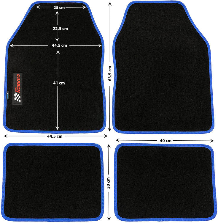 PETEX Autoteppich „Carbon“ – Universal Fußmatten Set, 4-teilig, in 9 Farben