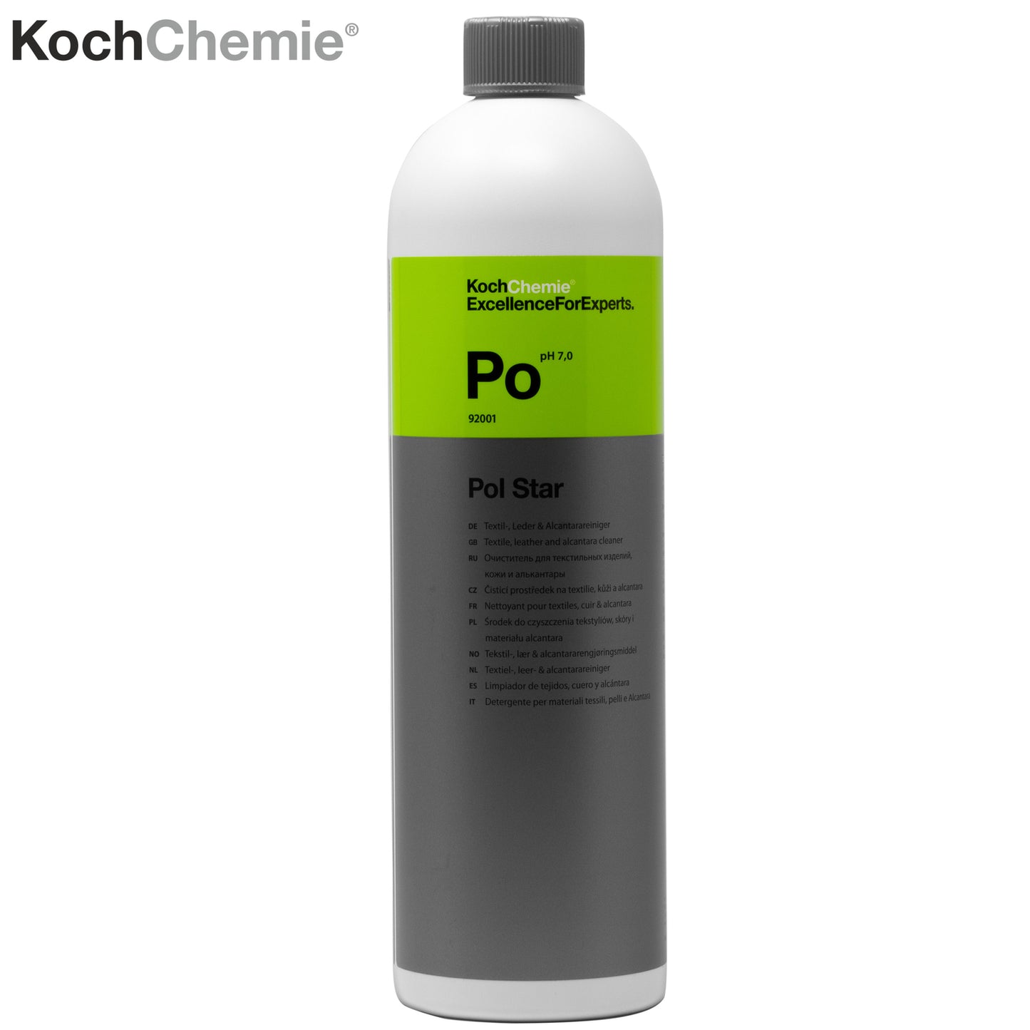 Innenraum Reinigungsset – Koch Chemie Pol Star 1L, KWAZAR Sprühflasche, Gummibürste & Mikrofasertuch