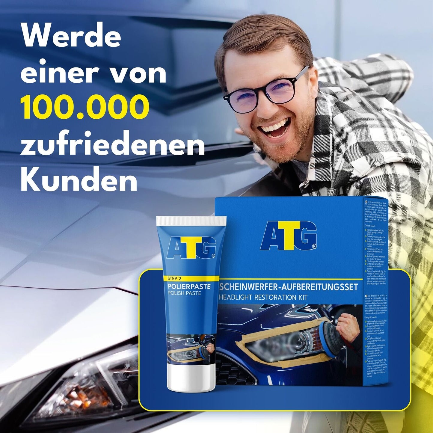 ATG Scheinwerfer Aufbereitung Set – Politur gegen matte Scheinwerfer