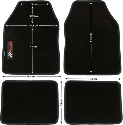 PETEX Autoteppich „Carbon“ – Universal Fußmatten Set, 4-teilig, in 9 Farben