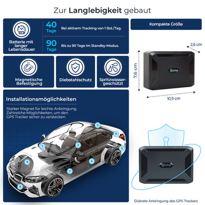 Salind 11 GPS Tracker – Live Ortung mit App & Magnet, 40 Tage Akkulaufzeit