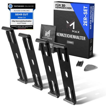 KLETTMAX® 3D Kennzeichenhalter – Speziell für 3D Kennzeichen, Rahmenlos, Ohne Bohren